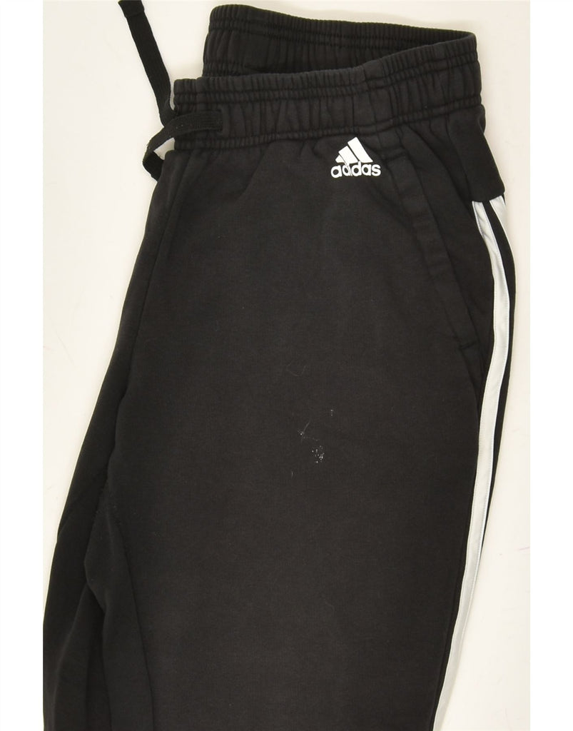 ADIDAS Womens Tracksuit Trousers Joggers UK 12/14 Medium Black Cotton | Vintage Adidas | Thrift | Second-Hand Adidas | Used Clothing | Messina Hembry 