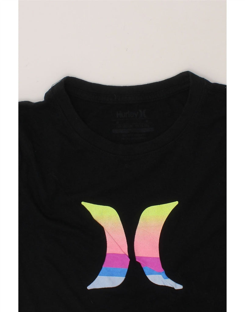HURLEY Girls Graphic T-Shirt Top 13-14 Years Medium  Black Cotton Vintage Hurley and Second-Hand Hurley from Messina Hembry 