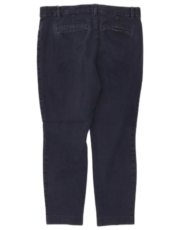 Gap Womens Skinny Cropped Trousers UK 10 Small W32 L25 Navy Blue Cotton