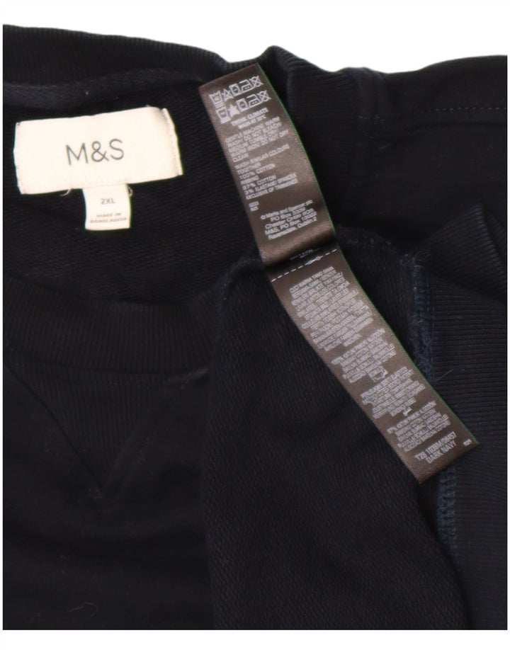 Marks & Spencer Mens Sweatshirt Jumper 2XL Navy Blue Cotton