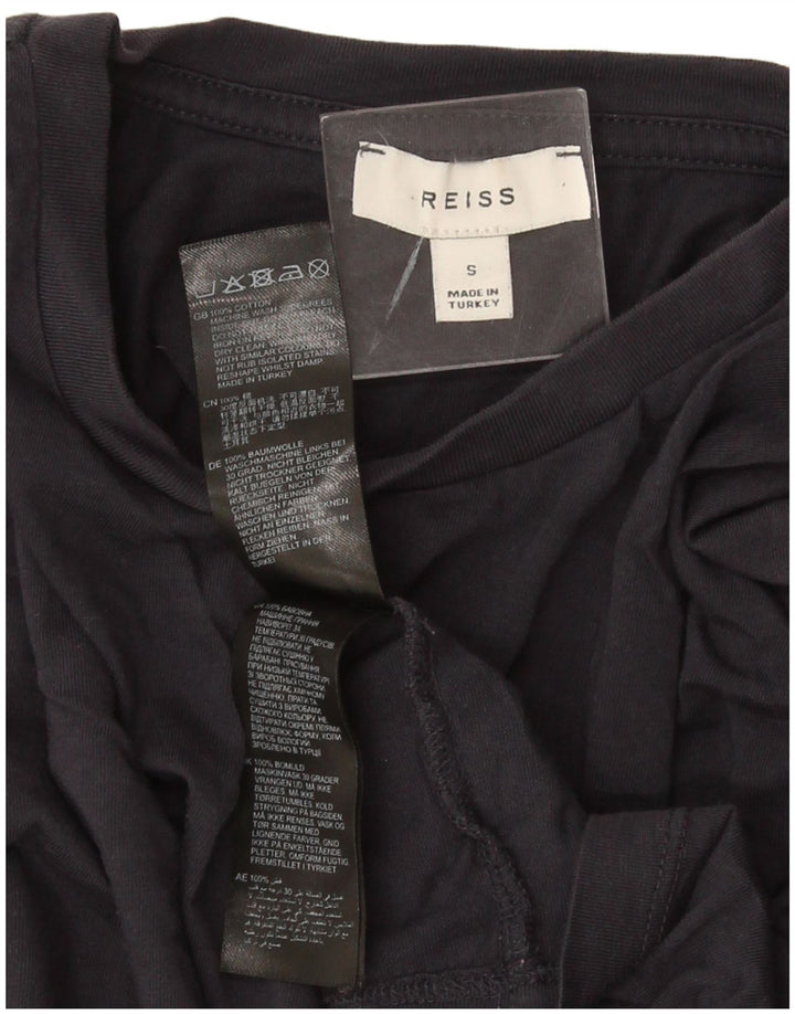Reiss Mens T-Shirt Top Small Navy Blue Cotton
