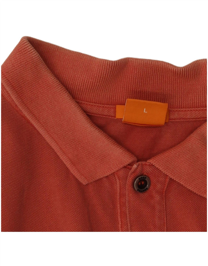 Hugo Boss Mens Slim Fit Polo Shirt Large Orange