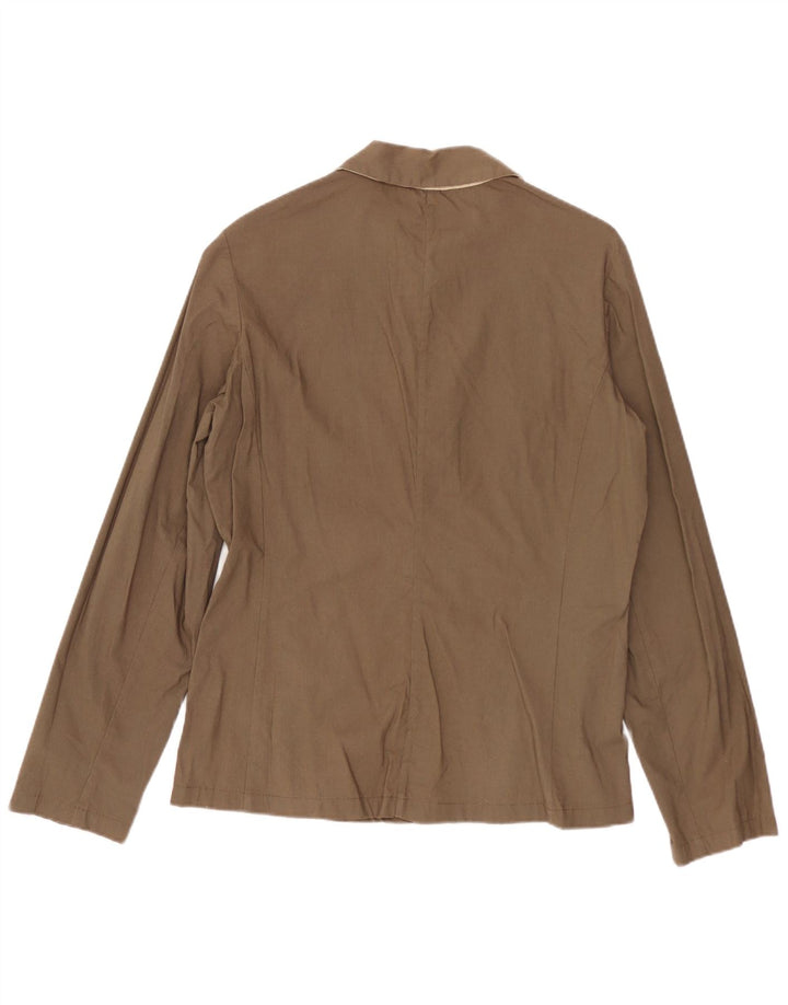 MARKS & SPENCER Womens Bomber Jacket UK 8 Small Khaki Cotton