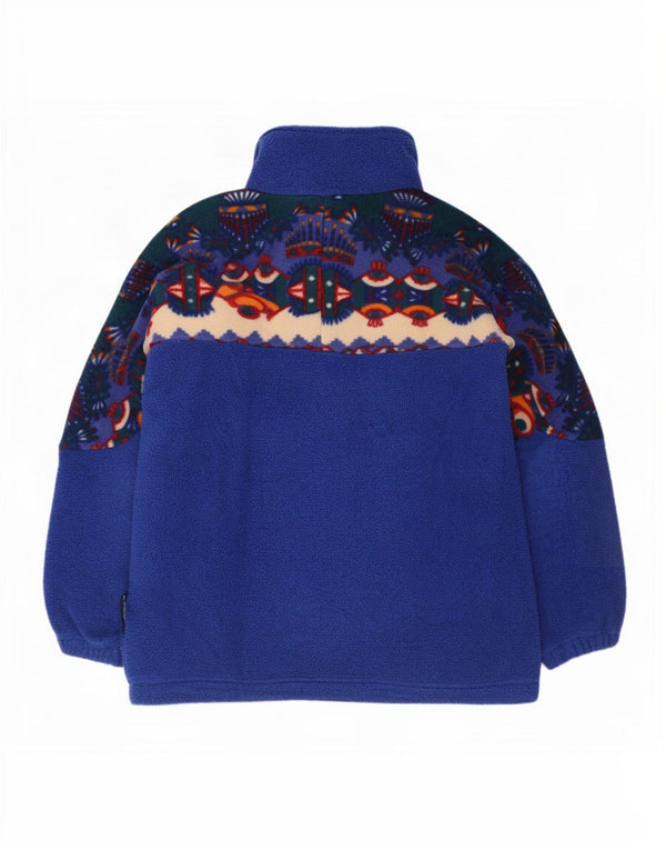 Cape Horn Mens Zip Neck Fleece Jumper Medium Blue Geometric Polyester