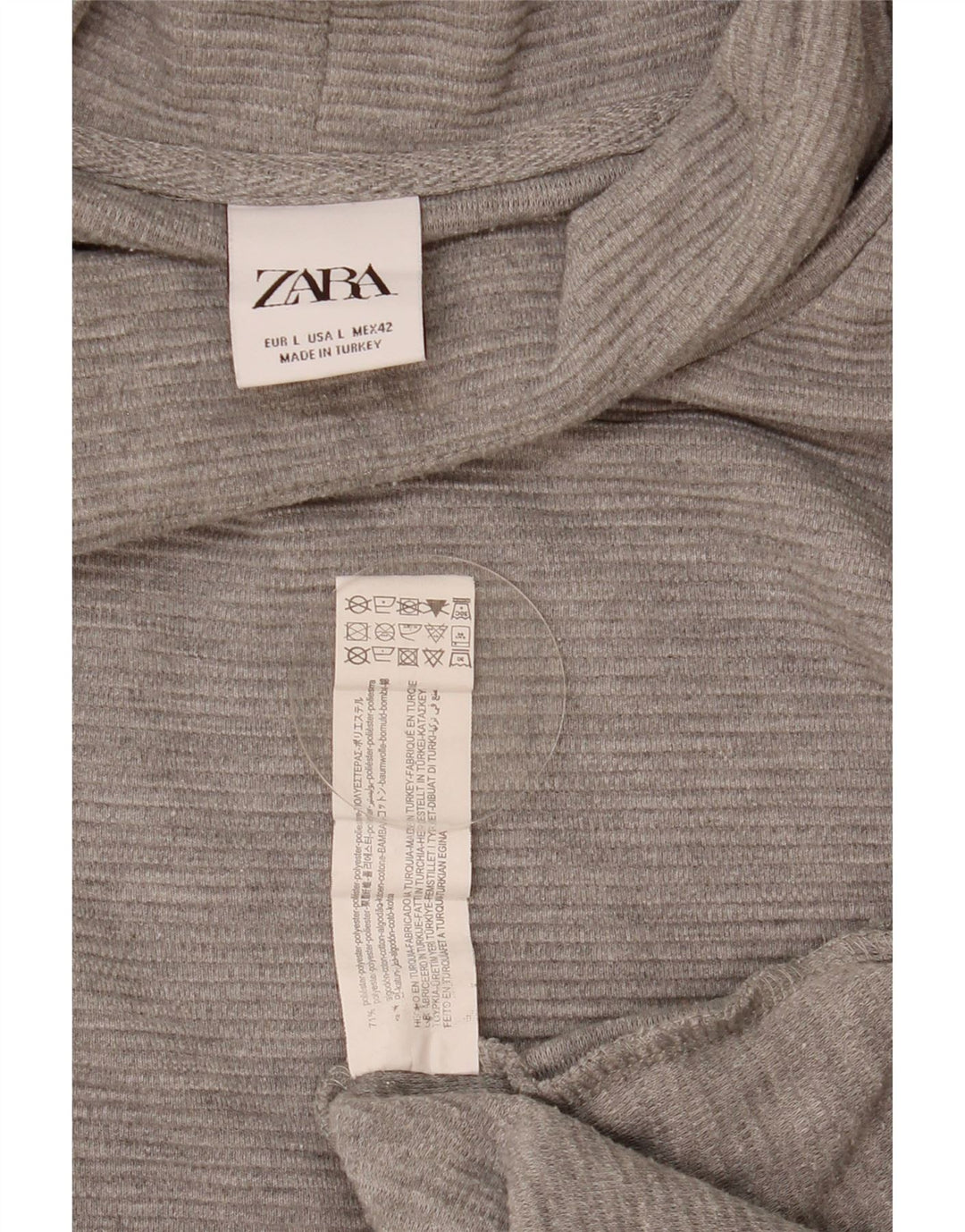 Zara Mens Roll Neck Jumper Sweater Large Grey Polyester
