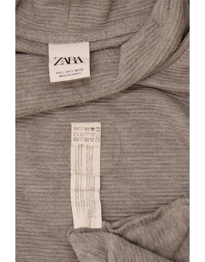 Zara Mens Roll Neck Jumper Sweater Large Grey Polyester
