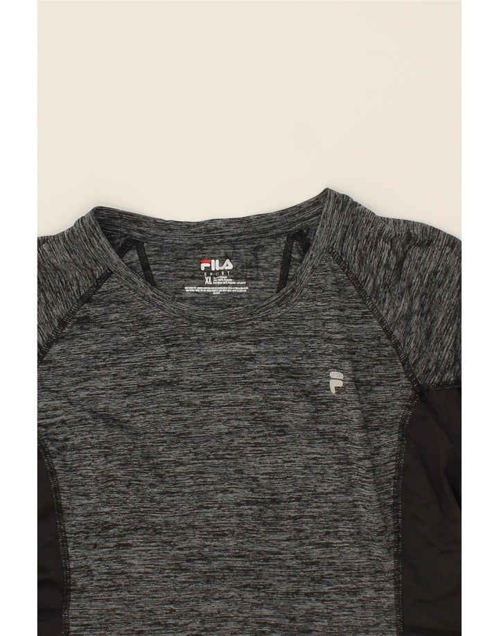 FILA Womens Top Long Sleeve UK 18 XL Grey Colourblock Polyester Vintage Fila and Second-Hand Fila from Messina Hembry 