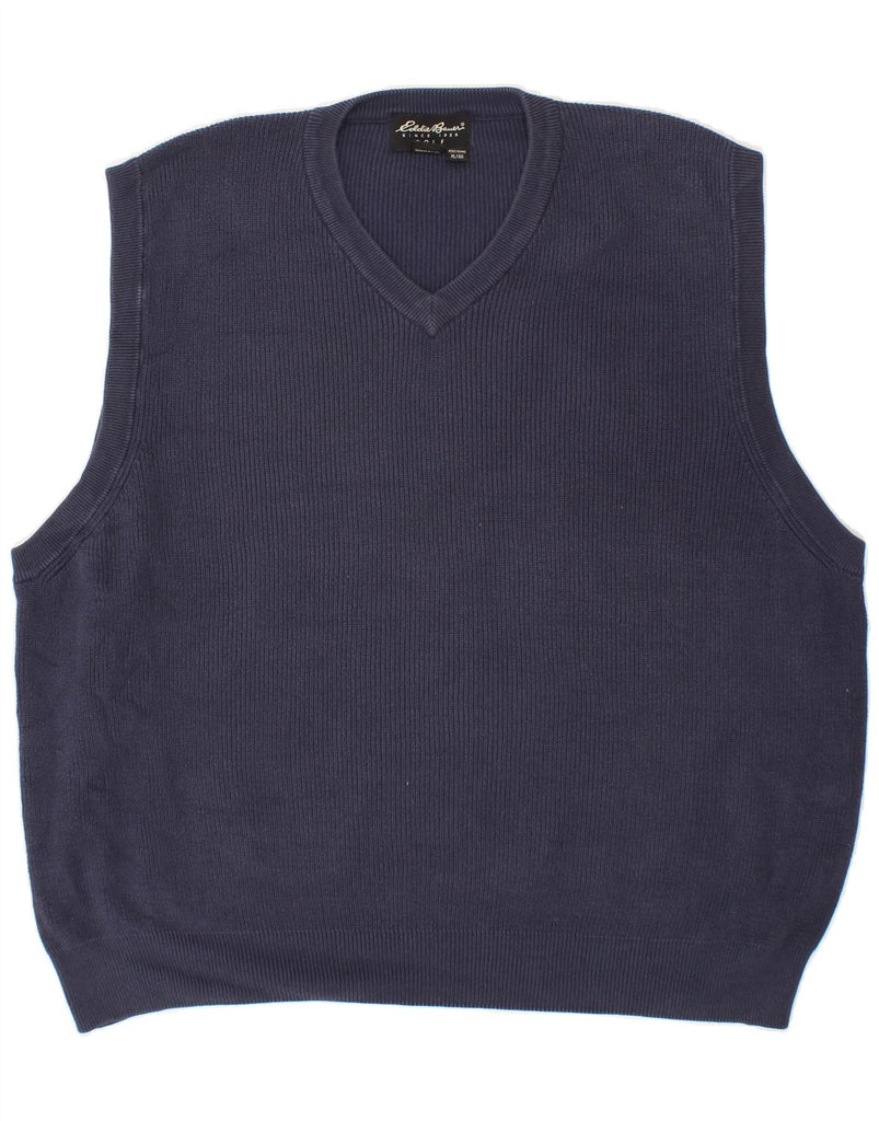EDDIE BAUER Mens Golf Vest Tank Top XL Navy Blue Cotton Vintage Eddie Bauer and Second-Hand Eddie Bauer from Messina Hembry 
