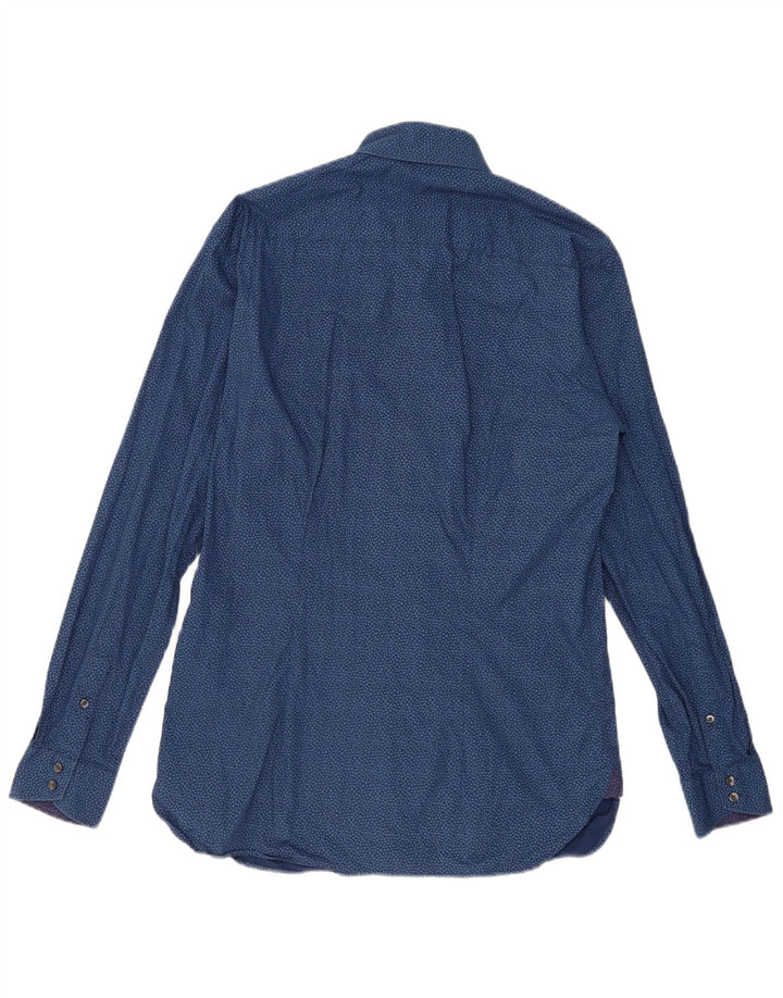 Ted Baker Mens Abstract Pattern Shirt Size 15 1/2 Medium Navy Blue
