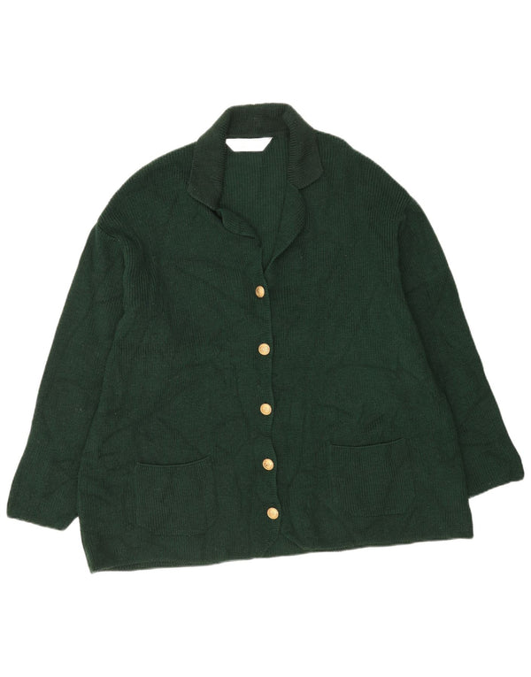 Marks & Spencer Womens Cardigan Sweater UK 22 3XL Green Wool
