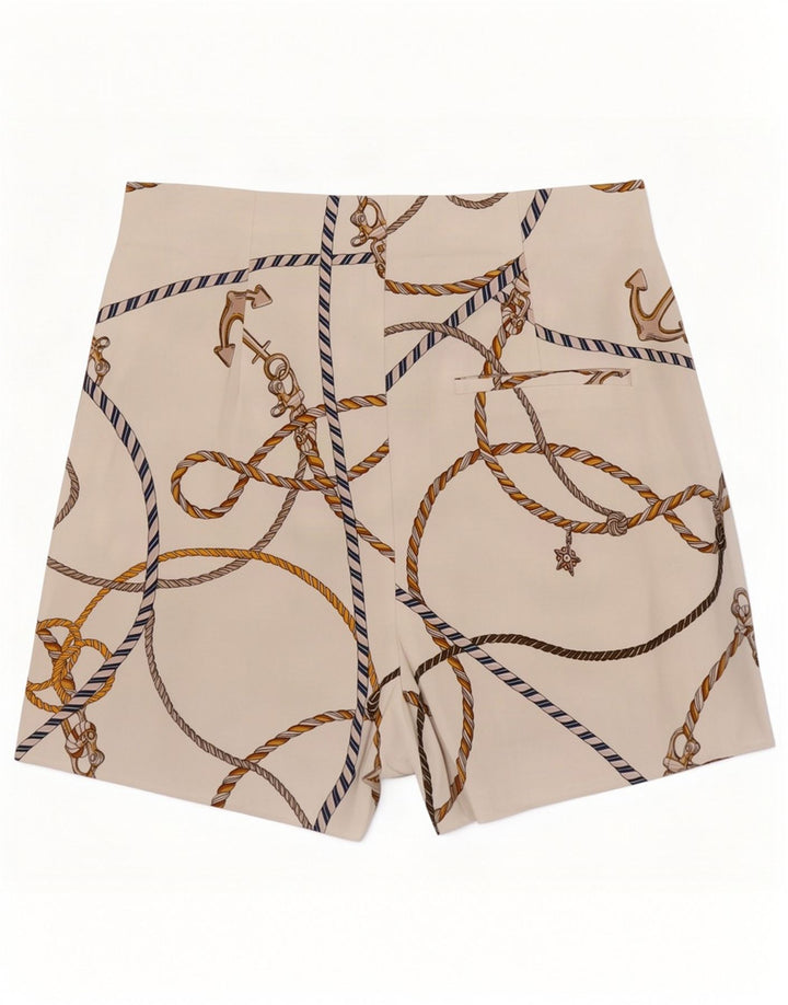 Zara Womens Abstract Pattern Casual Shorts Small W26 White