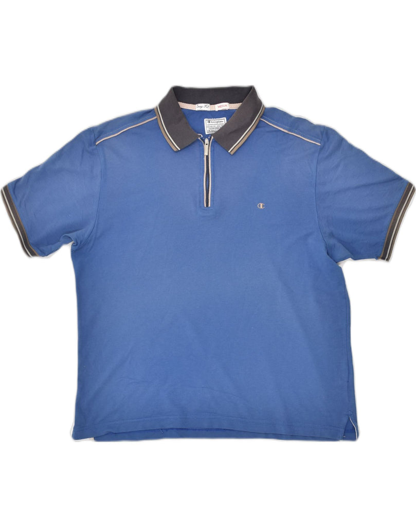 CHAMPION Mens Easy Fit Polo Shirt Medium Blue Cotton | Vintage Champion | Thrift | Second-Hand Champion | Used Clothing | Messina Hembry 