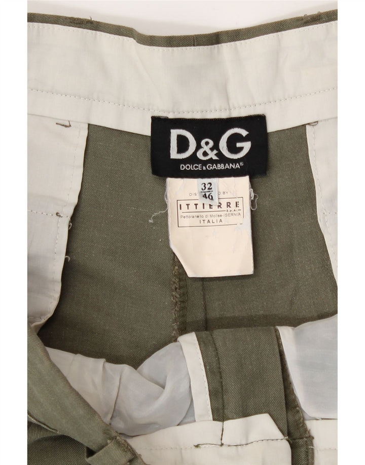 Dolce & Gabbana Mens Graphic Chino Shorts W32 Medium Khaki Cotton