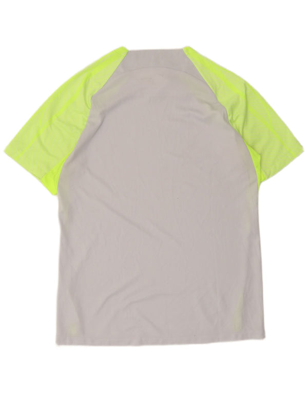 Nike Mens Dri Fit Slim T-Shirt Top Large Grey Colourblock Polyester