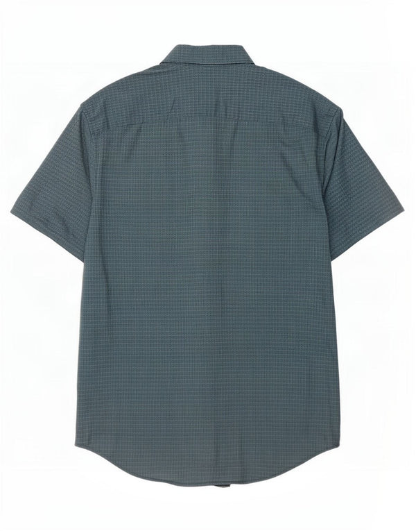 Penguin Mens Heritage Short Sleeve Slim Fit Shirt Small Blue Pinstripe