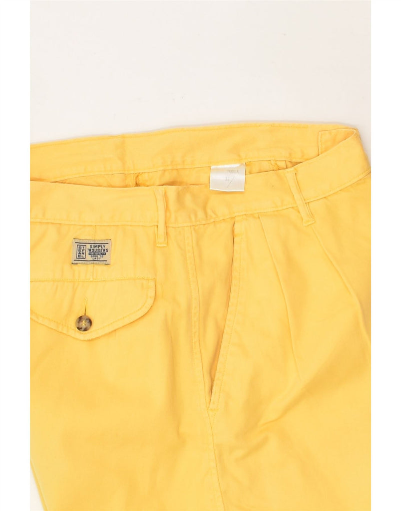 STEFANEL Mens Pegged Chino Shorts W32 Medium Yellow Cotton | Vintage Stefanel | Thrift | Second-Hand Stefanel | Used Clothing | Messina Hembry 