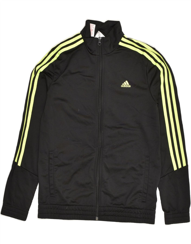 ADIDAS Boys Tracksuit Top Jacket 13-14 Years Black Polyester | Vintage Adidas | Thrift | Second-Hand Adidas | Used Clothing | Messina Hembry 