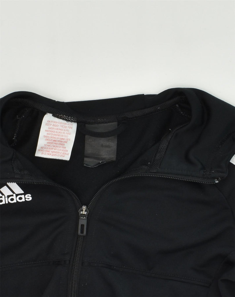 ADIDAS Boys Zip Hoodie Sweater 9-10 Years Black Polyester | Vintage Adidas | Thrift | Second-Hand Adidas | Used Clothing | Messina Hembry 