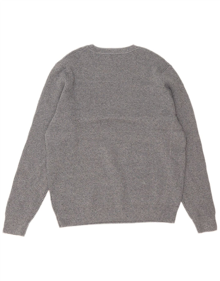 Marks & Spencer Mens Crew Neck Jumper Sweater Large Grey Flecked Polyester