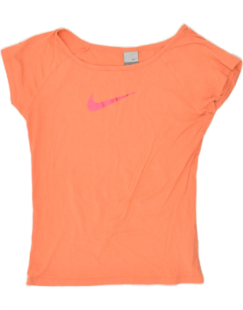 NIKE Womens Graphic T-Shirt Top UK 14 /16 Large Orange Cotton Vintage Nike and Second-Hand Nike from Messina Hembry 