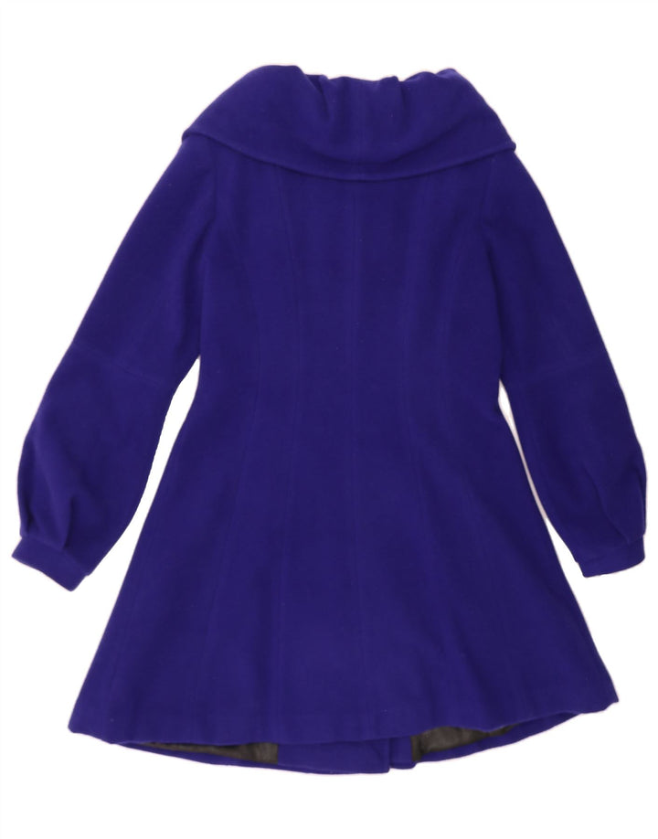 VINTAGE Womens Double Breasted Overcoat UK 12 Medium Blue Wool Vintage Vintage and Second-Hand Vintage from Messina Hembry 