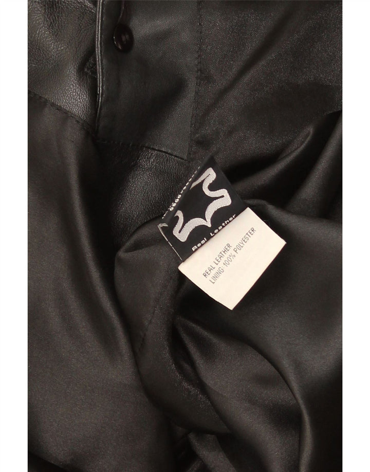 DPL Womens Leather Jacket UK 12 Medium Black
