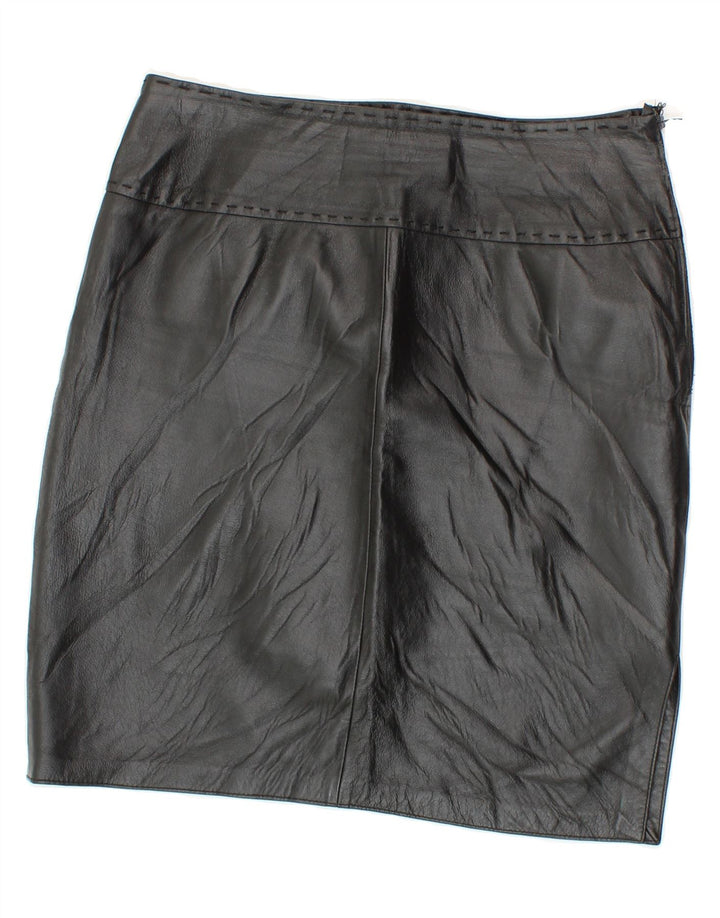 PRIVATE Womens Leather Skirt IT 44 Medium W30 Black Leather Vintage Private and Second-Hand Private from Messina Hembry 