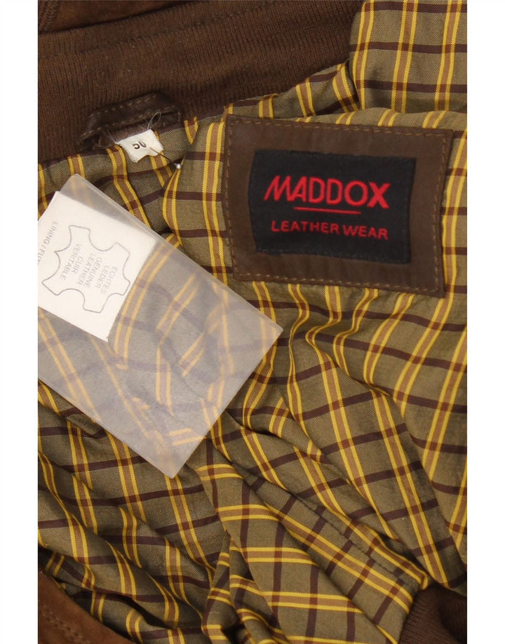 Maddox Mens Suede Bomber Jacket IT 50 Large Brown Leather
