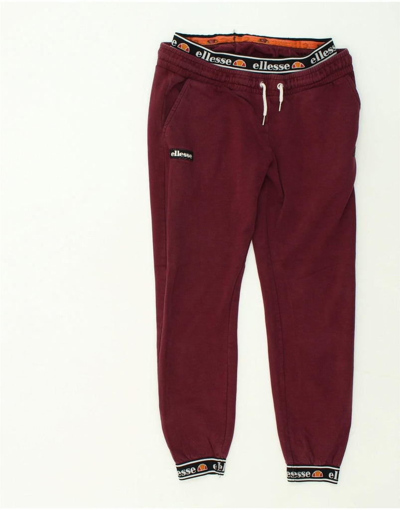 ELLESSE Womens Graphic Tracksuit Trousers Joggers UK 12 Medium  Burgundy | Vintage Ellesse | Thrift | Second-Hand Ellesse | Used Clothing | Messina Hembry 