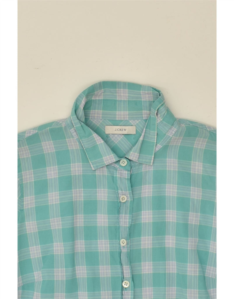 J. CREW Womens Shirt UK 12 Medium Turquoise Check Cotton | Vintage J. Crew | Thrift | Second-Hand J. Crew | Used Clothing | Messina Hembry 