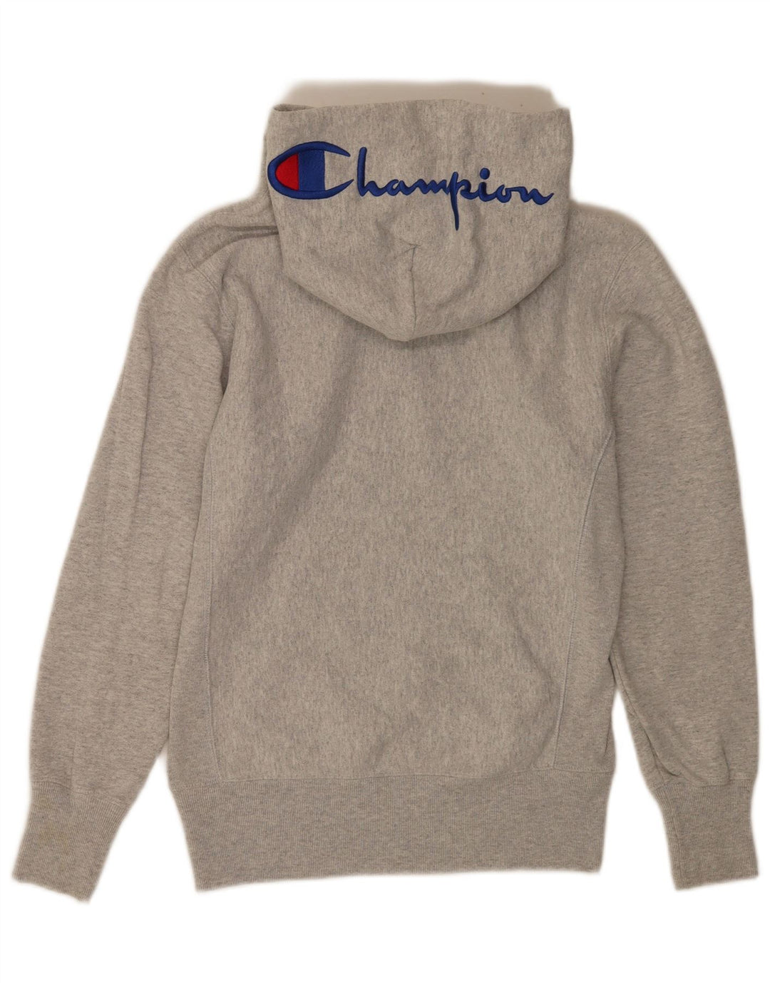 Champion Mens Graphic Hoodie Jumper Small Grey Cotton