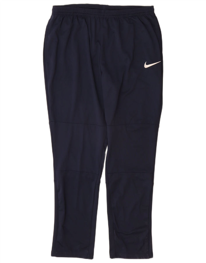Nike Mens Dri Fit Tracksuit Trousers XL  Navy Blue Polyester
