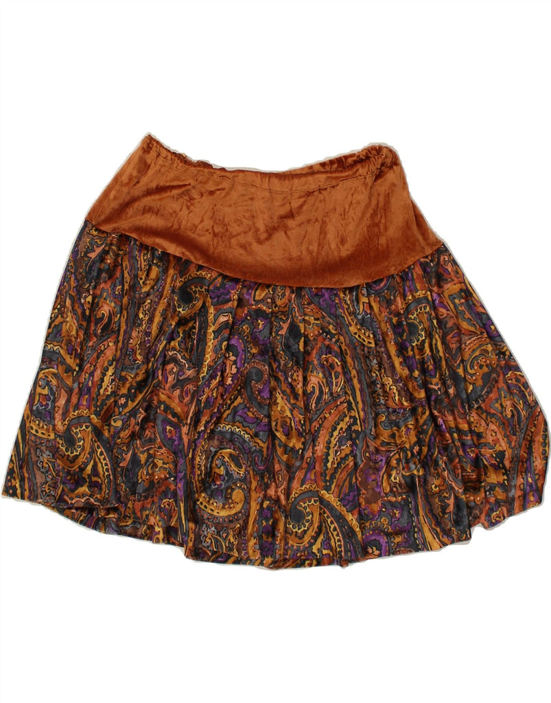 VINTAGE Womens Circle Skirt W28 Medium Brown Paisley Vintage Vintage and Second-Hand Vintage from Messina Hembry 