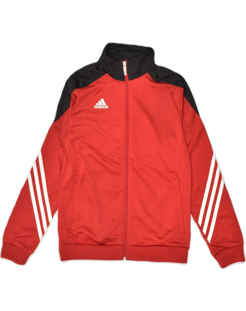 ADIDAS Boys Tracksuit Top Jacket 11-12 Years Red Colourblock Polyester | Vintage Adidas | Thrift | Second-Hand Adidas | Used Clothing | Messina Hembry 