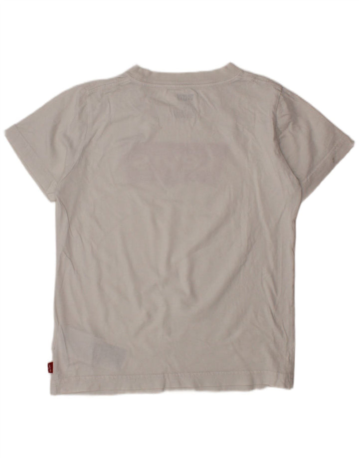LEVI'S Boys Graphic T-Shirt Top 7-8 Years White Cotton