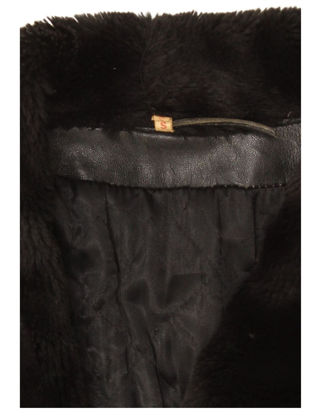 Vintage Womens Oversized Leather Jacket UK 10 Small Black Leather