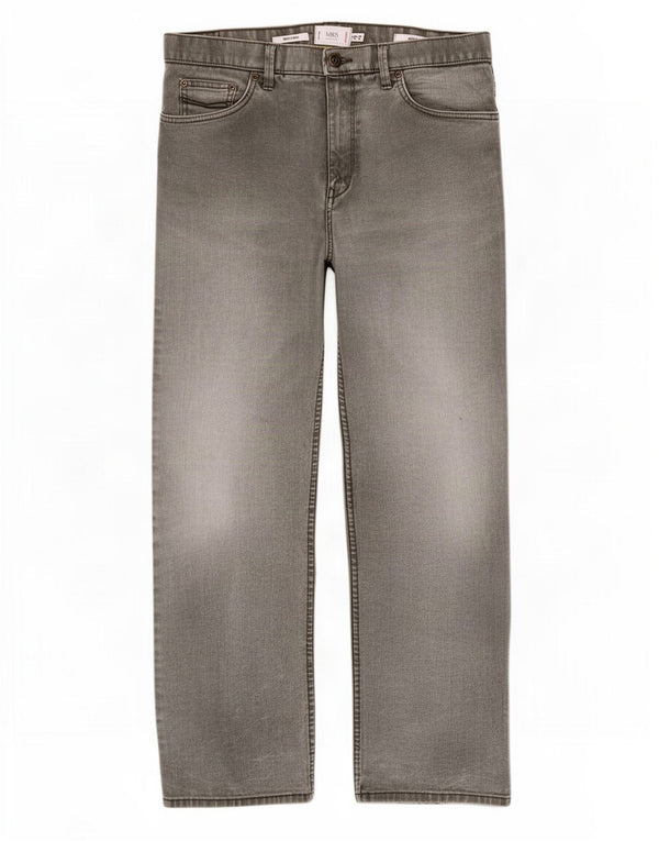 Marks & Spencer Mens Stretch Regular Straight Jeans W34 L31 Grey Cotton
