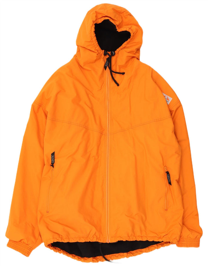 Vintage Mens Hooded Windbreaker Jacket UK 44 2XL Orange Polyamide
