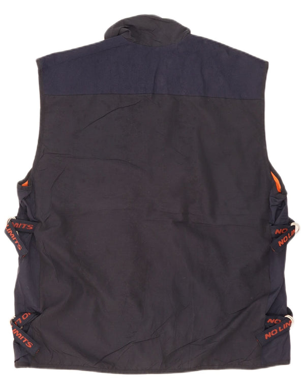 No Limits Mens Utility Gilet UK 40 Large Navy Blue Polyester