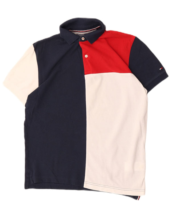 Tommy Hilfiger Mens Regular Fit Polo Shirt Small Multicoloured Colourblock