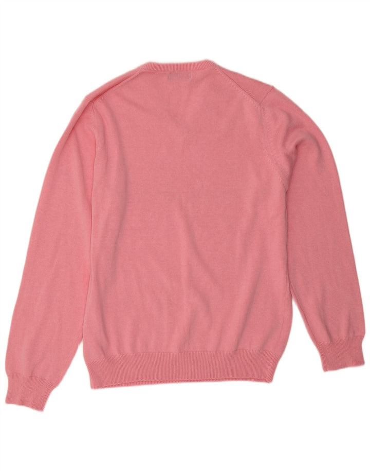 Marks & Spencer Mens V-Neck Jumper Sweater Medium Pink Cotton