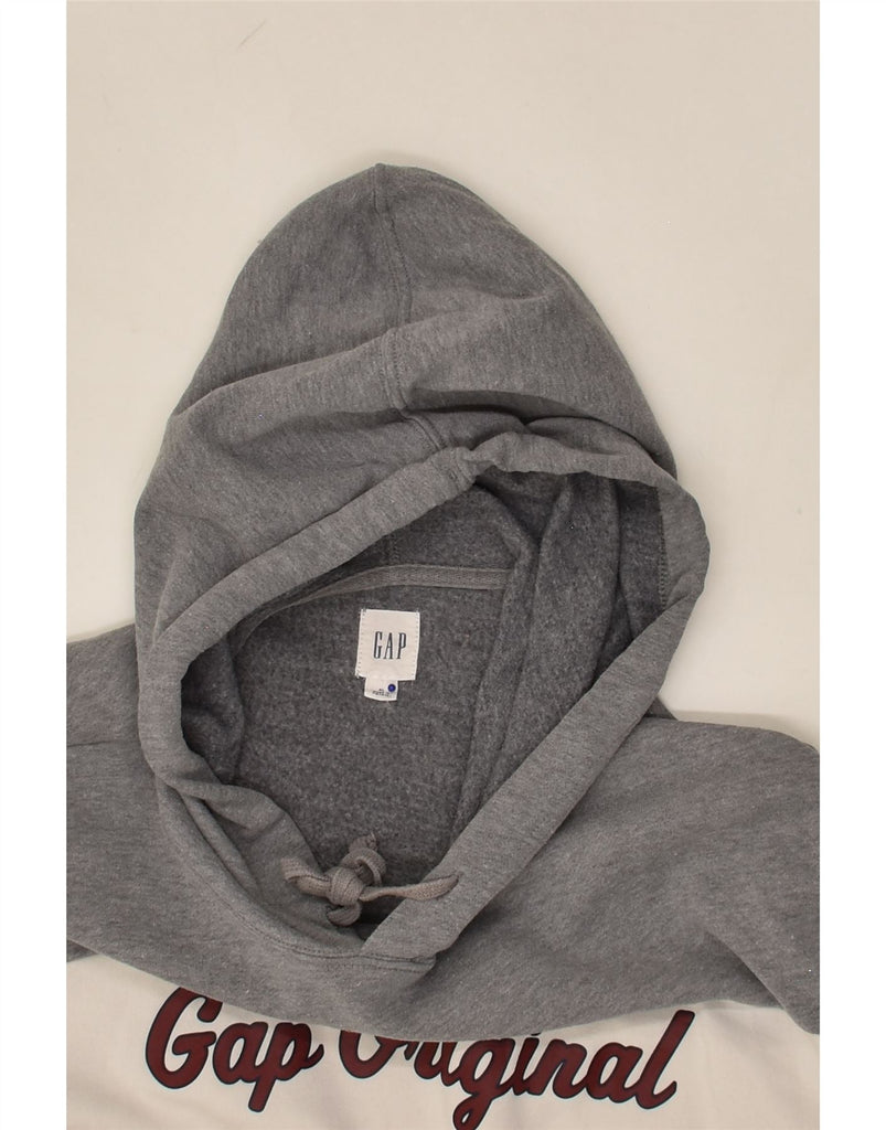 GAP Mens Graphic Hoodie Jumper XL Grey Colourblock Cotton | Vintage Gap | Thrift | Second-Hand Gap | Used Clothing | Messina Hembry 