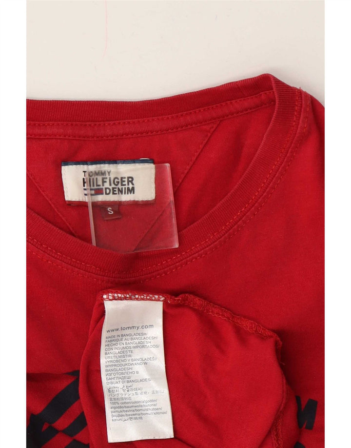 Tommy Hilfiger Mens Graphic T-Shirt Top Small Red Cotton