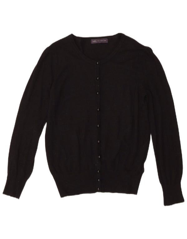 Marks & Spencer Womens Cardigan Sweater UK 10 Small Black Viscose