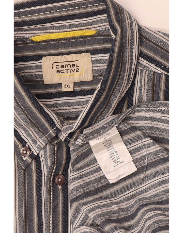 Camel Active Mens Shirt 2XL Blue Striped Cotton