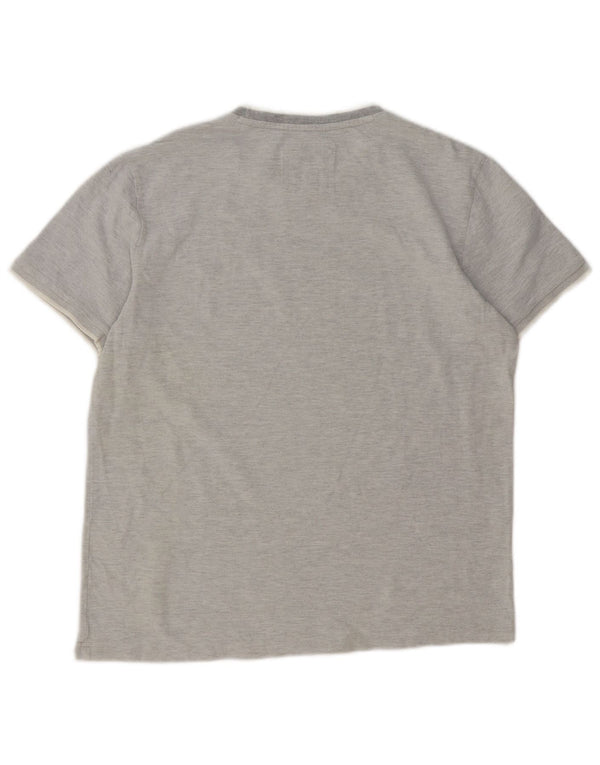 Crew Clothing Mens T-Shirt Top Large Grey Flecked Cotton