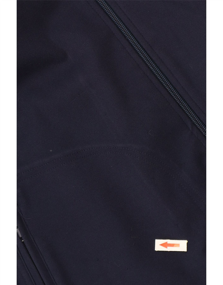 ASICS Mens Tracksuit Top Jacket XL Navy Blue Colourblock Polyester