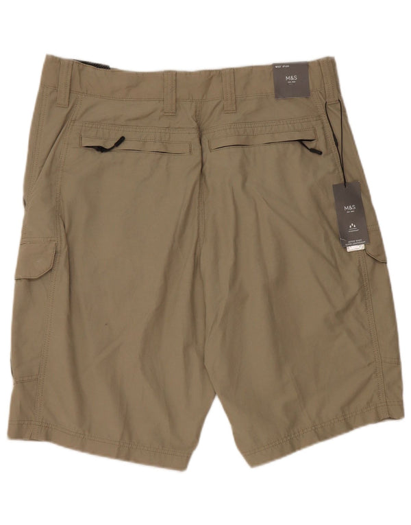 Marks & Spencer Mens Cargo Shorts W32 Medium Beige Cotton