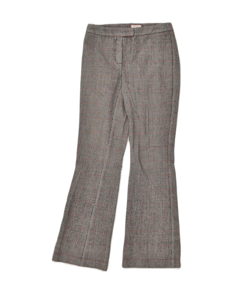 MAX & CO. Womens Flare Casual Trousers UK 8 Small W26 L29 Grey Check Wool | Vintage Max & Co. | Thrift | Second-Hand Max & Co. | Used Clothing | Messina Hembry 