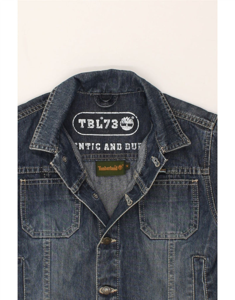 TIMBERLAND Boys Denim Jacket 3-4 Years Navy Blue Cotton | Vintage Timberland | Thrift | Second-Hand Timberland | Used Clothing | Messina Hembry 